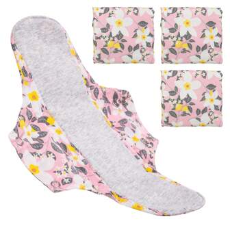 4 Packs Reusable Menstrual Pads For Adults,Washable, Waterproof, Leak-Proof, With Graphene Antibacterial Layer, 8.26*10.62inch Reusable Soft Cloth Menstrual Pads For Ladies(PINK)