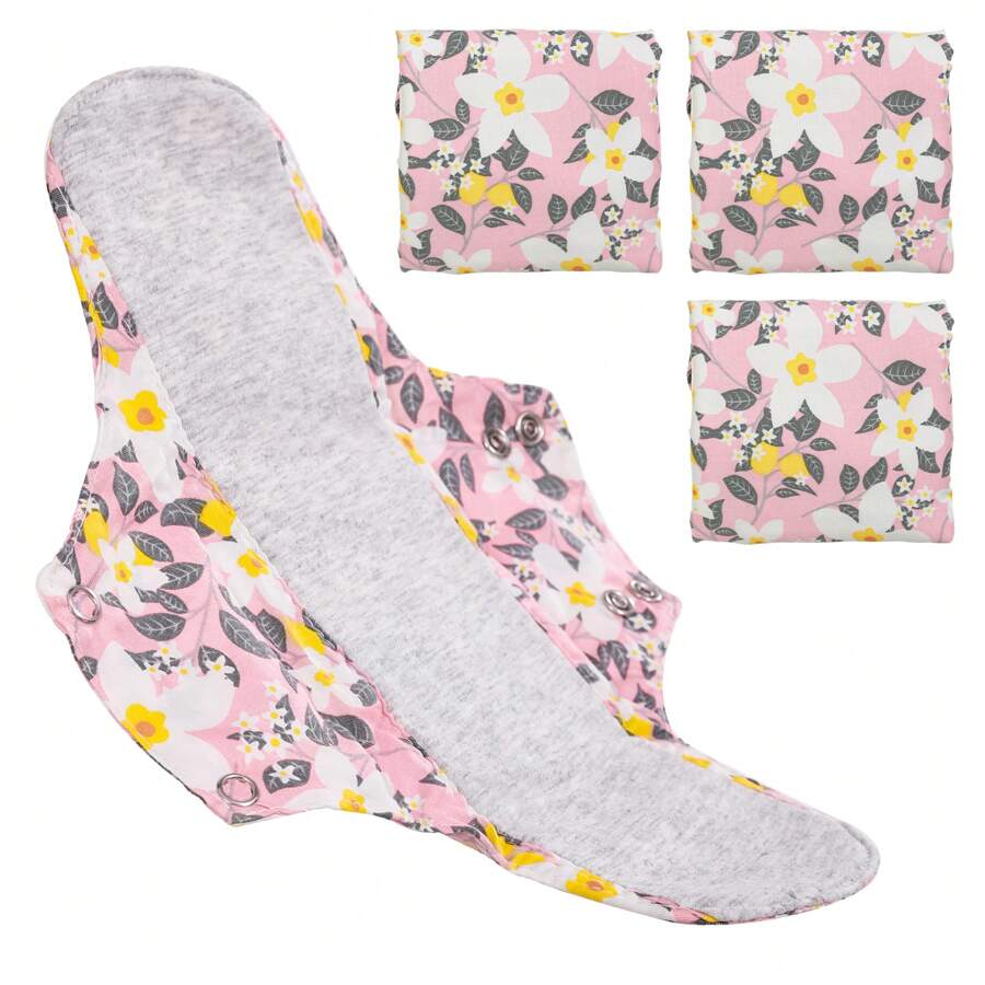 4 opakowania wielokrotnego użytku podpasek menstruacyjnych dla dorosłych, zmywalne, wodoodporne, szczelne, z warstwą antybakteryjną grafenu, 8,26 * 10,62 cala wielokrotnego użytku miękkie podpaski menstruacyjne dla kobiet (różowe) - Różowy - Zobacz 1