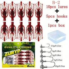 10pcs Realistic Shrimp Soft Bait With 5pcs Hooks, Suitable For Fishing Bass, Trout, Mullet And Other Freshwater And Saltwater Species - Multicolor - View 8