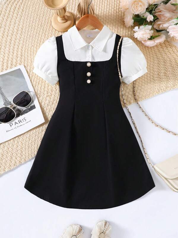 Tween Girl 8-12 Years Old Fashionable Casual Sports Dress, 2 In 1 Dress, Elegant Skirt