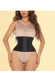 1PC 薄款收腹带塑身暴汗提臀束腹带三排扣收腹带黑色 春节情人节礼物日常穿着 - 彩色 - 查看 8