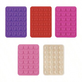 5 件硅胶手机握把、吸盘手机支架、免提手机手柄、环形支架（兼容 和 Android 手机）、白色 + 黑色 + 粉色 + 透明 + 玫瑰红色（兼容 、Android 手机）、生日礼物、家人、朋友手机支架、手机配件