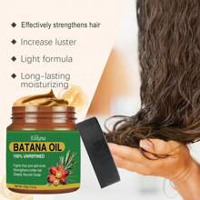 1pc BATANA OIL & SHAMPOO SET - Solid Batana Oil, Quickly Smoothes Frizz And Improves Dry Split Ends, Perfect For Dry Hair Care! - Green - View 7