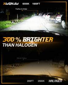 XWQHJW 2* Super Bright 6000K 10000LM IP67 Waterproof Cool White LED Headlight 9005 9004 H7 H11 Hi/Low Beam Kit  Easy To Install And Plug And Play, Halogen Lamp Substitute, Equipped With Two T10 Small Lights,Fit For MITSUBISHI Outlander Sport 2011 2012 2013 2014 2015 2016 2017 2018 2019 Model