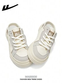 WARRIOR 女款 1 双帆布一脚蹬鞋，休闲系带设计，厚底，增高，滑板鞋，低帮户外平底鞋，秋季休闲运动鞋。经典款式搭配复古细节，舒适时尚的女士厚底运动鞋。