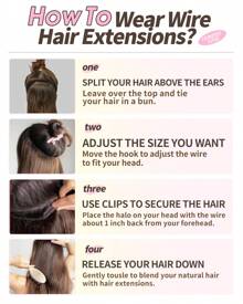 Invisible Wire Clip In Hair Extensions Human Hair Fish Wire Line 4 Clips One Piece Real Natural Hairpieces 12"-20" Add Volume Clip On Hair - Natural Black - View 5