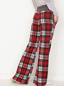 Floral Drawstring Fold Over Band Wide Leg Lounge Pants