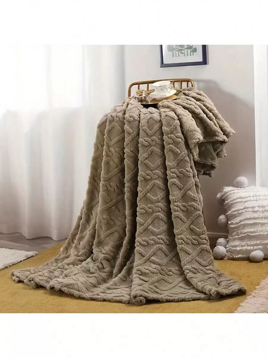 Luxury Faux Rabbit Fur Shawl Blanket - Soft, Warm And Cozy For Sofa, Bed, Office And Traveling Outdoors - Multifunctional Gift For All Seasons Suitable For All Kinds Of Festivals