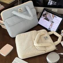 1 pièce Sac de rangement multi-couches simple de style coréen avec une forte fonctionnalité, nouvelle pochette intérieure antichoc pour iPad de 11/13/15 pouces, rangement mignon pour ordinateur portable