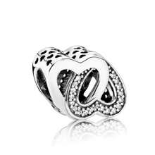 1 Stück Silbernes, süßes Tier, Schneeflocke, Liebesgeschenk für Mama am Valentinstag, Schleife, Hase, Rose, Überraschungsgeschenk passend für originalen Armband Charm, weibliches Email Handwerks Schmuckgeschenk - Silber - Übersicht 12
