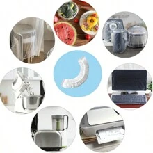 50 Disposable Dust Covers, Transparent Kitchen Appliance Covers, Plastic Bands Elastic Oil And Dust Resistant Suitable For Rice Cookers, Fans, Air Fryers, Coffee Machines (5 Sizes) - Transparent - View 7