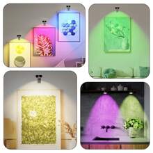 3 piezas de luces inalámbricas con control remoto para gabinetes con lentes redondas, RGB 16 colores con mando a distancia, capacidad de batería de 2000mAh, regulable, con contacto magnético y soporte de arte de hierro