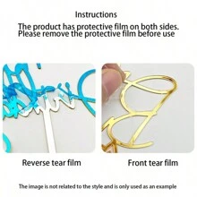 1 件/3 件博士帽毕业派对蛋糕装饰亚克力祝贺毕业适合学生毕业派对蛋糕装饰品 - 彩色 - 查看 8