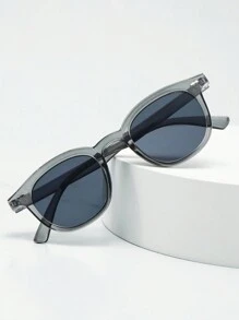 1pc Cat Eye Small Frame Fashion Glasses, High-Quality Personalized Minimalist Fashion Glasses, Suitable For Party, Casual, Travel, Beach, Daily Wear - Transparent Gray Film - View 4