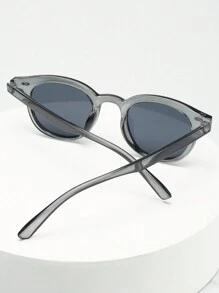 1pc Cat Eye Small Frame Fashion Glasses, High-Quality Personalized Minimalist Fashion Glasses, Suitable For Party, Casual, Travel, Beach, Daily Wear - Transparent Gray Film - View 5