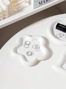 2pcs Flower & Cloud Patterned Nail Art Rhinestone Jewelry Storage Tray, Creative Kitchen Decoration Tray For Jewelry, Necklace, Earring, Bracelet Storage Gifts For Women