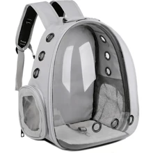 NetHong Astronaut Window Dog Cat Pet Travel Bag Carrier Breathable Transparent Backpack - Grey - View 6
