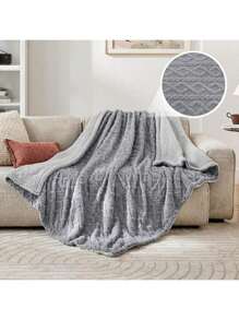 Luxury Faux Rabbit Fur Shawl Blanket - Soft, Warm And Cozy For Sofa, Bed, Office And Traveling Outdoors - Multifunctional Gift For All Seasons Suitable For All Kinds Of Festivals