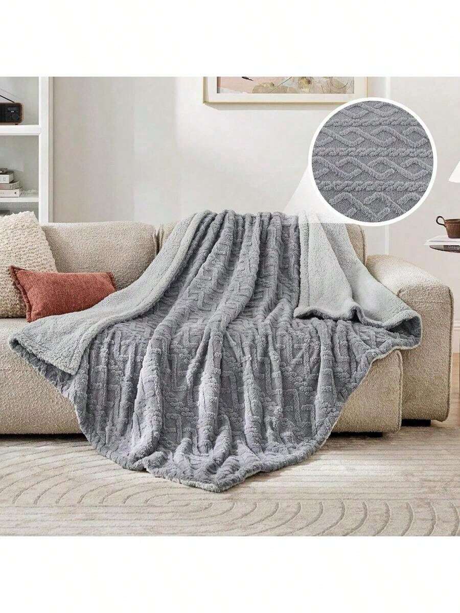 Luxury Faux Rabbit Fur Shawl Blanket - Soft, Warm And Cozy For Sofa, Bed, Office And Traveling Outdoors - Multifunctional Gift For All Seasons Suitable For All Kinds Of Festivals