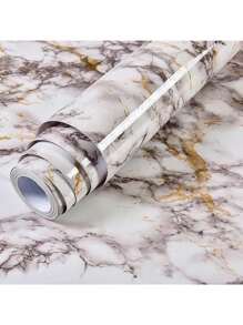 1 卷大理石壁纸，防油耐热自粘壁纸，适用于厨房、家具装饰、奢华香槟白色/房间装饰、家居装饰、卧室装饰、房间装饰、粘贴在瓷砖上、海报、墙面印刷品、卧室房间装饰