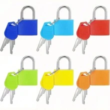 Set de 3/6/8 candados mini portátiles de plástico de colores con llave, cierre manual de para taquillas, equipaje, maletas, set de candados para viaje - regalo ideal para viajeros
