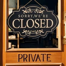 1pc Classic Retro Wooden Open/Close Sign, Text Language Signage, Suitable For Restaurants, Cafes And Stores - Black - View 5