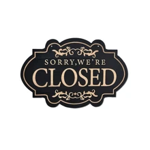 1pc Classic Retro Wooden Open/Close Sign, Text Language Signage, Suitable For Restaurants, Cafes And Stores - Black - View 7