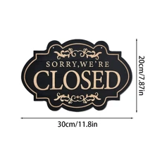 1pc Classic Retro Wooden Open/Close Sign, Text Language Signage, Suitable For Restaurants, Cafes And Stores - Black - View 3