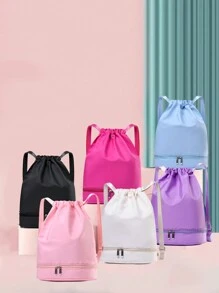 1pc 时尚简约舞蹈包独立鞋隔层单肩舞蹈练习芭蕾包新款舞蹈包运动瑜伽包独立鞋隔层轻便背包礼品袋时尚高端纯色搭配适合青少年日常使用舞蹈课甜美可爱背包 - 舞蹈雙肩包 - 查看 1