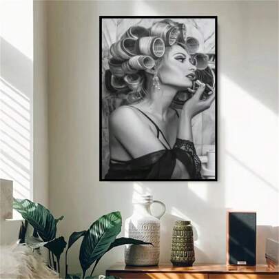 1 PC Vintage Hair Salon In Poster Đen Trắng Uốn Tóc Canvas Nghệ Thuật Trang Trí Tường Phòng Ngủ Nhà Hiện Đại Không Khung