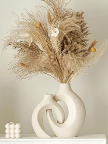 2 piezas Conjunto creativo de pareja para decoración del hogar, Jarrón de combinación de tamaño grande y mediano, Ornamento de mesa interior, Apropiado para decoración interior, Se puede usar en las cuatro estaciones