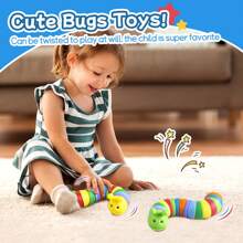 1 Stück Stressabbau-Raupensensorialspielzeug, weiches Fingerspitzen-Schneckenspielzeug, Sensorialspielzeugset für Erwachsene, Kinder und zappelige Kleinkinder (einige Farben werden zufällig versendet)