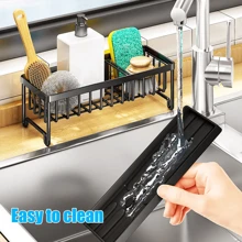 NetHong Sink Caddy Basket Drain Rack Sponge Dishcloth Holder Kitchen Storage Organizer