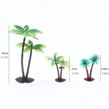 微型娃娃屋地中海风格海滩别墅配件，木制微型海滩别墅风景道具，适用于 BJD 娃娃夏季海滩拍摄，包括迷你沙滩伞和棕榈树 - 彩色 - 查看 15