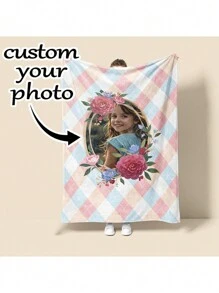1pc Custom Cute Garland Blanket, Personalized Soft And Comfortable Blanket, Personalized Gift, Birthday Custom Gift Blanket