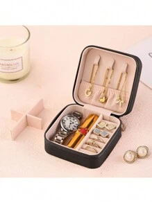 Black Jewelry Box, Mini Jewelry Box, Travel Jewelry Storage Box, Suitable For Earrings, Necklaces, Jewelry Accessories Box, Wedding Decoration Storage Container Wedding, Jewelry Storage Box