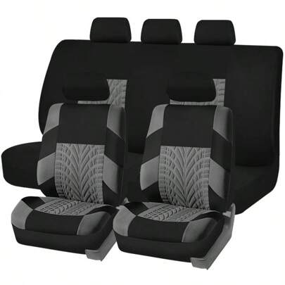 REMAX 9pcs Set Fabric Car Seat Covers Universal Fit Truck SUV Van Car Seat Protector Decoration Auto Accessories Thick Foam Heat Pressed