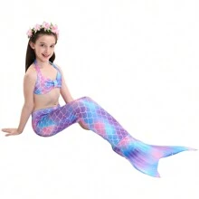 Girls Mermaid Costume Princess Dress Up Mermaid Gift For Girls 3-12 Year Old - Màu xanh hải quân - Xem 5