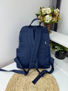 Large Backpack 5 Compartments Durable Travel Gym Work College - Navy Blue - View 3