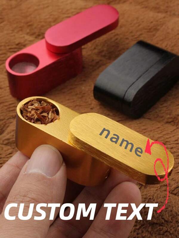 Customized Traditional Handmade Tobacco Smoking Pipe, Foldable Metal Retro Compact Mini Healthy Smoking Accessories