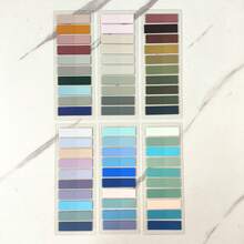 6 piezas/Paquete Etiquetas de carpeta de archivo con pestaña de PET - Multicolor - Ver 6