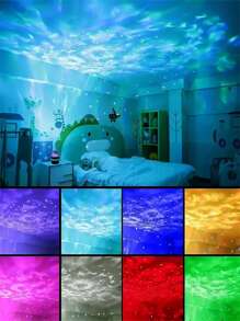 1 pièce Lampe à projection à effet vague d'eau, lampe LED multifonction alimentée par USB, lampe d'atmosphère ciel étoilé, lampe de lecture de livre électronique, éclairage décoratif pour la maison, convient pour la chambre à coucher, le salon, cadeaux de fête