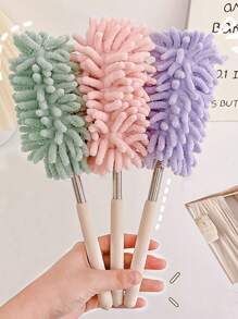 1 件随机颜色可伸缩迷你鸡毛掸，可伸缩长柄除尘器，舒适防滑手柄，紧凑便携的设计，柔软吸水可洗头，易于清洁，无残留 - 彩色 - 查看 1