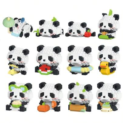 1 khối xây dựng tương thích với hạt nhỏ, Gạch Panda, 12 hình gấu trúc dễ thương, Quà tặng ngày lễ tình nhân, Gạch cho thú cưng, Gạch động vật, Quà sinh nhật, Đồ trang trí động vật, Gạch đáng yêu, Trang trí nhà cửa & văn phòng sáng tạo, Lắp ráp dễ dàng, Hình dạng dễ thương, Tay nghề thủ công chi tiết, Thích hợp làm quà tặng ngày lễ tình nhân, Vợ/chồng và bạn bè
