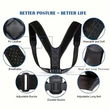 1 Piece Of Men's And Women's Posture Corrector, Outdoor Running Fitness Corrector With Adjustable Upper Back Support Collarbone, Providing Comfortable Neck And Shoulder Alignment For Men's And Women's Physical Health. Fixed Upper Back Support Ankle, Back And Shoulder Invisible Underwear, Black