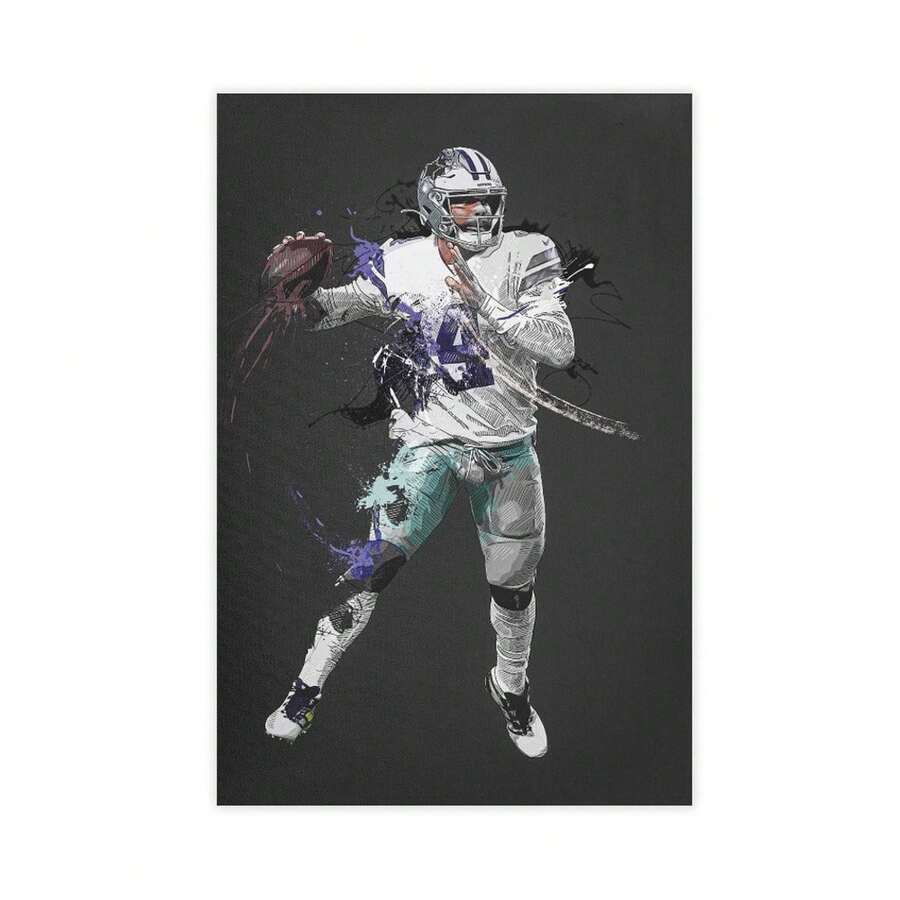 Dak Prescott Poster Football Canvas Poster Wall Art Bedroom Decor Living Room Decoration Gift - Unframe - View 1
