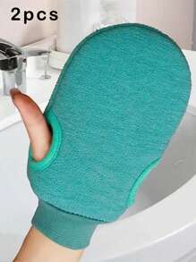 1 Peça/2 Peças Luvas de esfoliação corporal para banho, Luvas para remoção de pele morta, Ferramenta de limpeza corporal dupla face, Para massagem com espuma de SPA, Toalhas esfoliantes, Luvas de banho reversíveis, Adequadas para spa, massagem e esfoliação corporal, Acessórios para banho e esfoliação corporal, Remoção de pele morta e massageador facial, Verde, rosa e azul