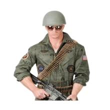 96pcs Detachable Plastic Storm Gun Chain Dress-Up Props, Cosplay Props, Festival And Party Decorations, Plastic Bullet Props Military Belt, Military Soldier Costume Accessories, Neutral Bullet Belt Costume Accessories Halloween
