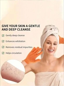 20 stuks/verpakking dubbelzijdige exfoliërende badhandschoenen, middelgrote scrubhandschoenen voor lichaamsexfoliatie, spa, massage