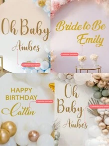 1pc Customizable Name & "Happy Birthday" Party Sticker, Peel And Stick, Suitable For Balloon Arch Decor, Baby Shower Gender Reveal, Wall Decoration (Happy Birthday) Gifts Graduation,Multi-Functional,Adjustable,Durable,Anti-Mold,Ornamental,Adhesive,Reusable,Cute,Stylish,Adorable,High-Quality,Colorful,Custom,Unique,Personalized,Ideal Gifts For Him,Ideal Gifts For Her,Her,Boyfriend,Girlfriend,Dad,Mom,Family,Friends,Son,Daughter,Kids,For Anniversaries,For Birthdays,For Housewarming,For Graduation,Kitchen,Dining Room,Bedroom,Office,Living Room,Home,Garden,Tea Room